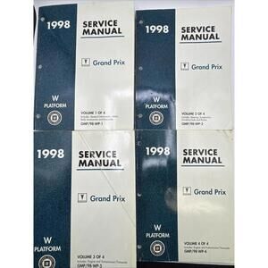 1998 Pontiac Grand Prix Factory Shop Service Repair Manual 4 Volume Set GT GTP